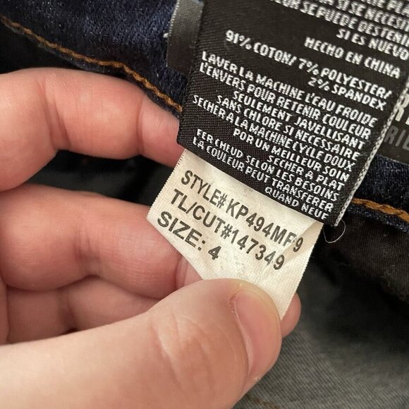 Kut From The Kloth Women SZ 4 Blue Dark Wash Catherine Boyfriend Raw Hem Jeans - Picture 11 of 11